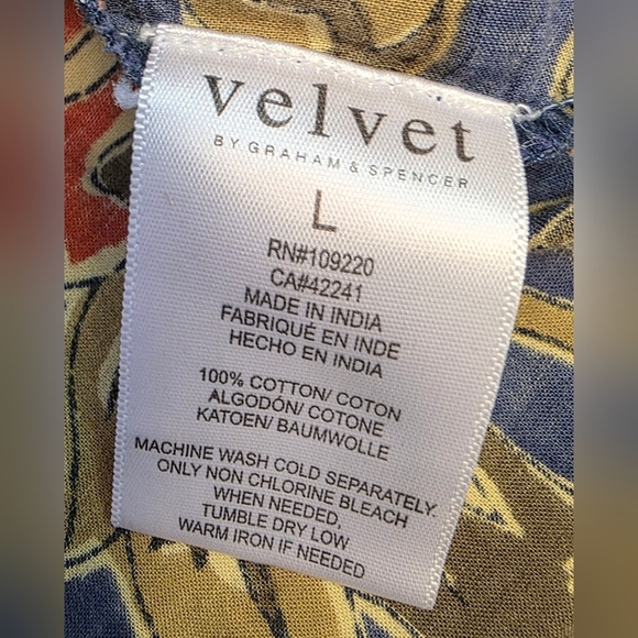 Velvet light cotton floral summer top lg - Picture 11 of 12
